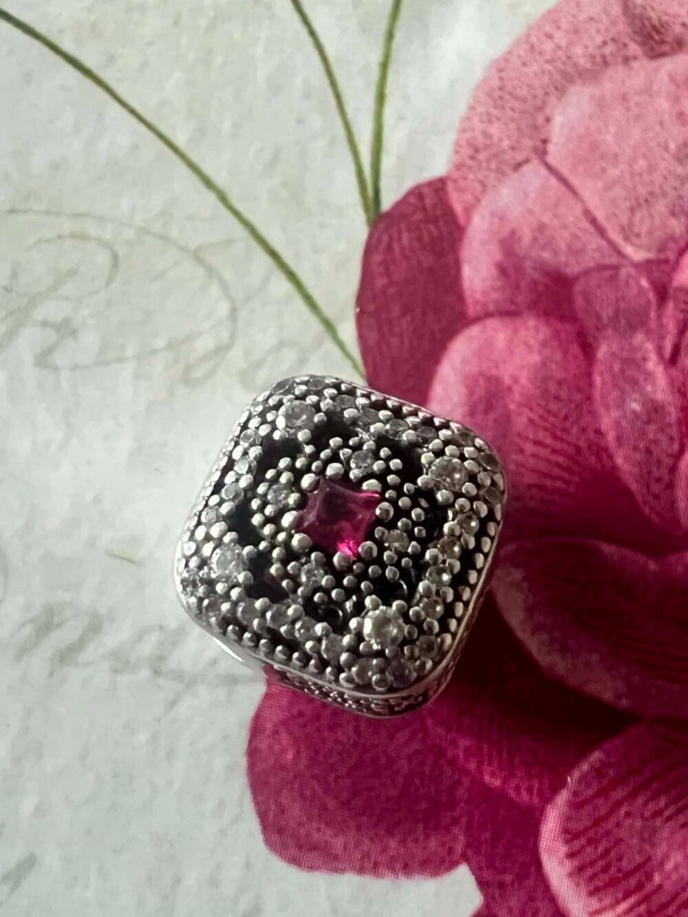 Authentic Pandora Fairytale Treasure Cerise Charm #792013NCC